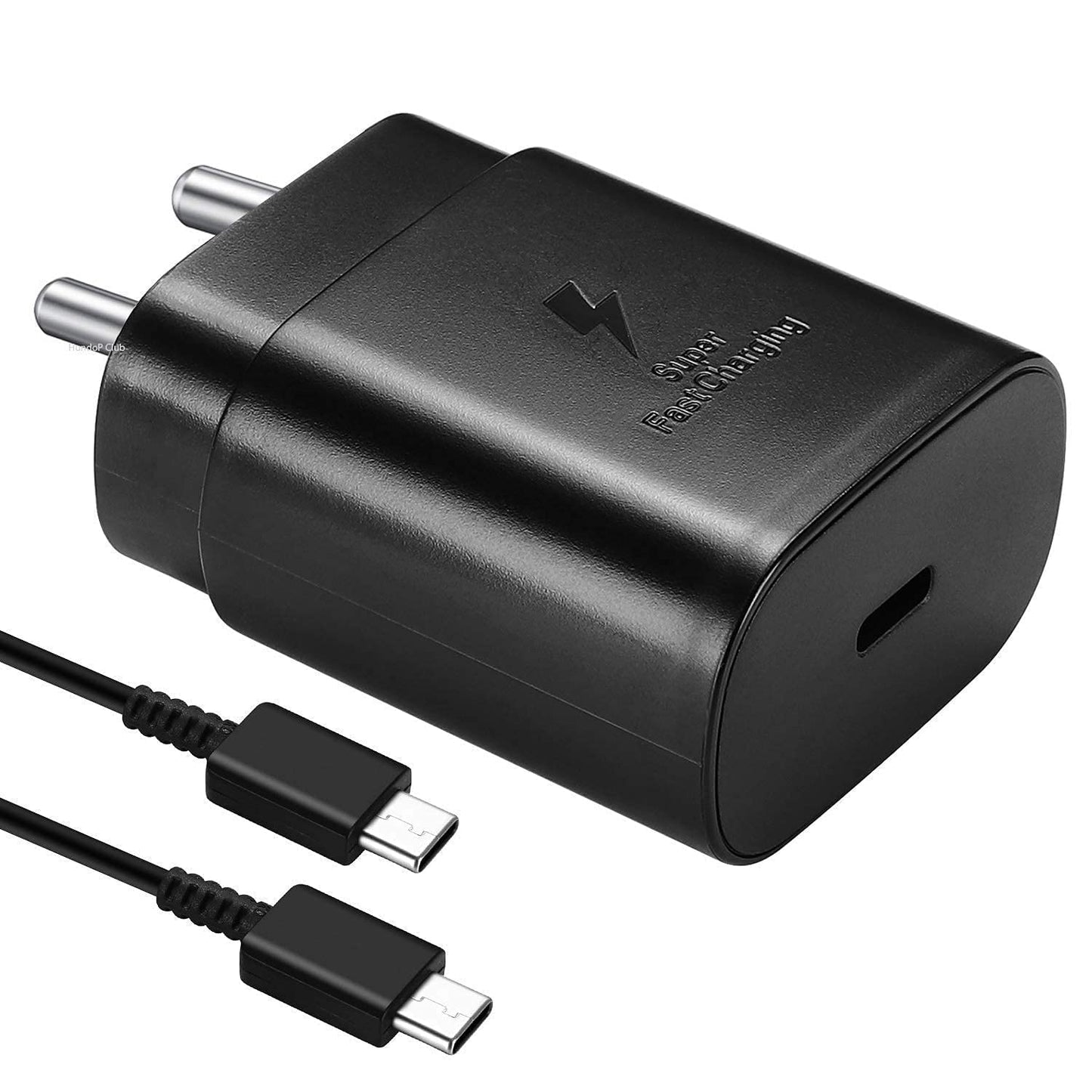 Samsung Superfast Charging 25w Adapter With C To C Cable Black Charger