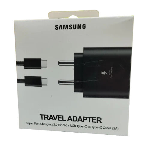 Samsung 45w Superfast Adapter With Type C To C Cable Black Charger