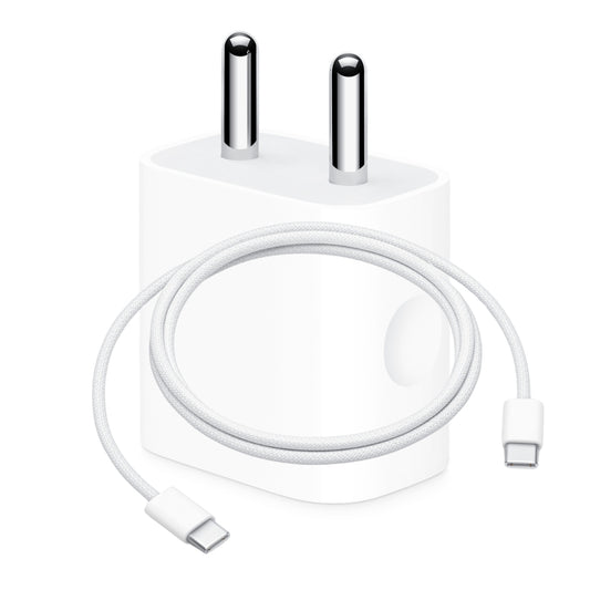 Apple 20W USB-C Charger For iPhone 15 Series (Adapter With Braided Cable)