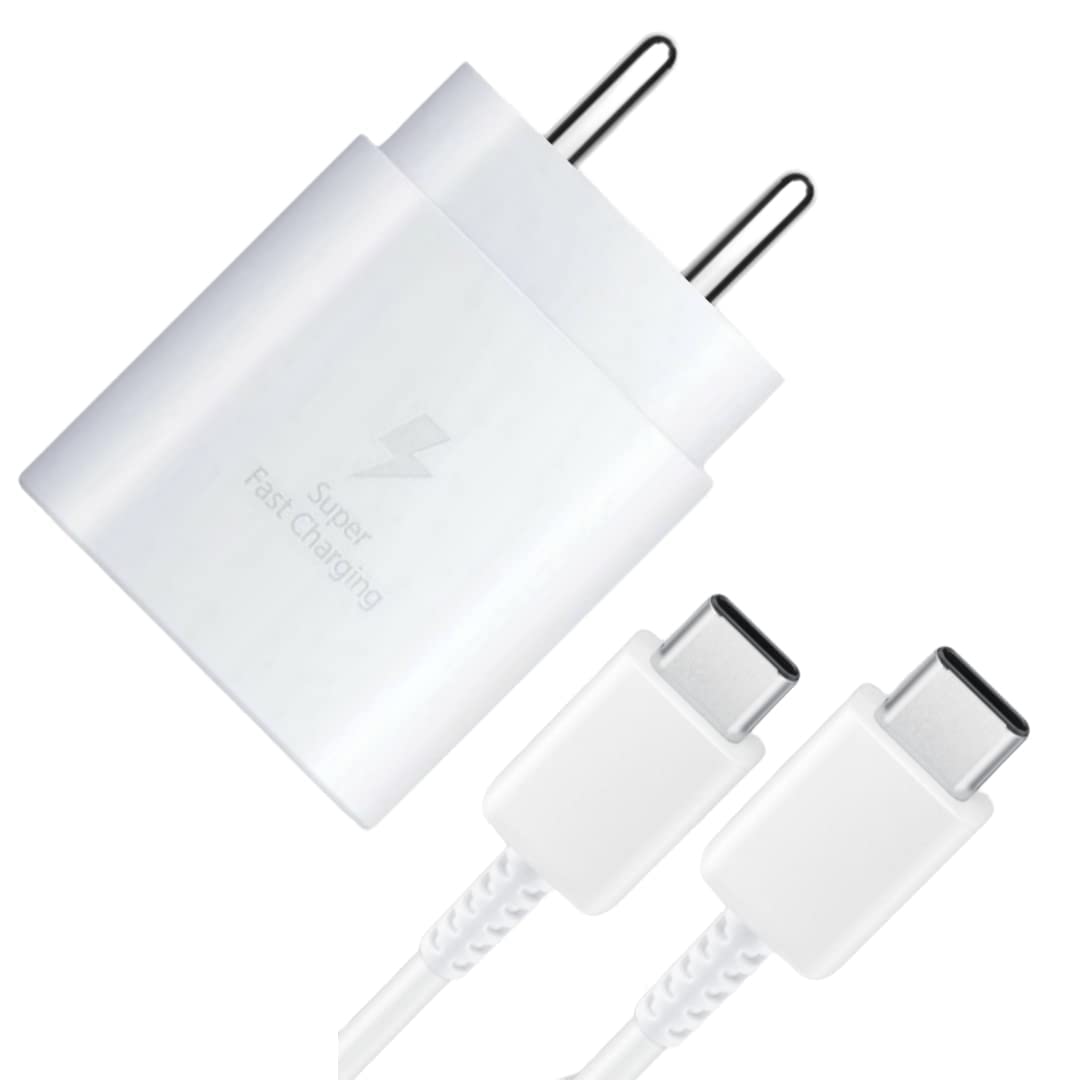 Samsung Superfast Charging 25w Adapter With C To C Cable White Charger