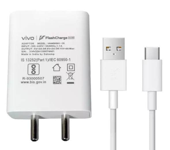 Vivo Flashcharge 44W Adapter With Type C Cable