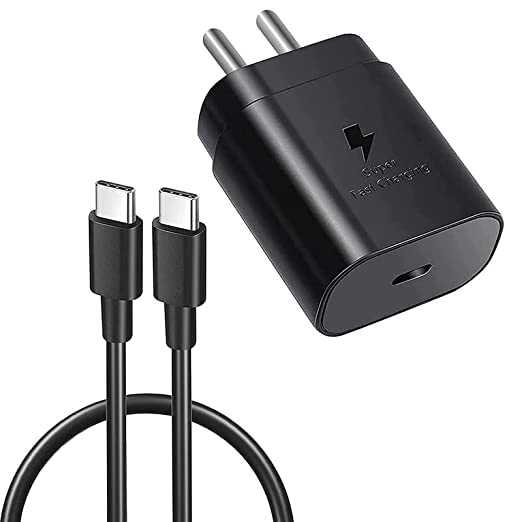 Samsung Superfast Charging 25w Adapter With C To C Cable Black Charger